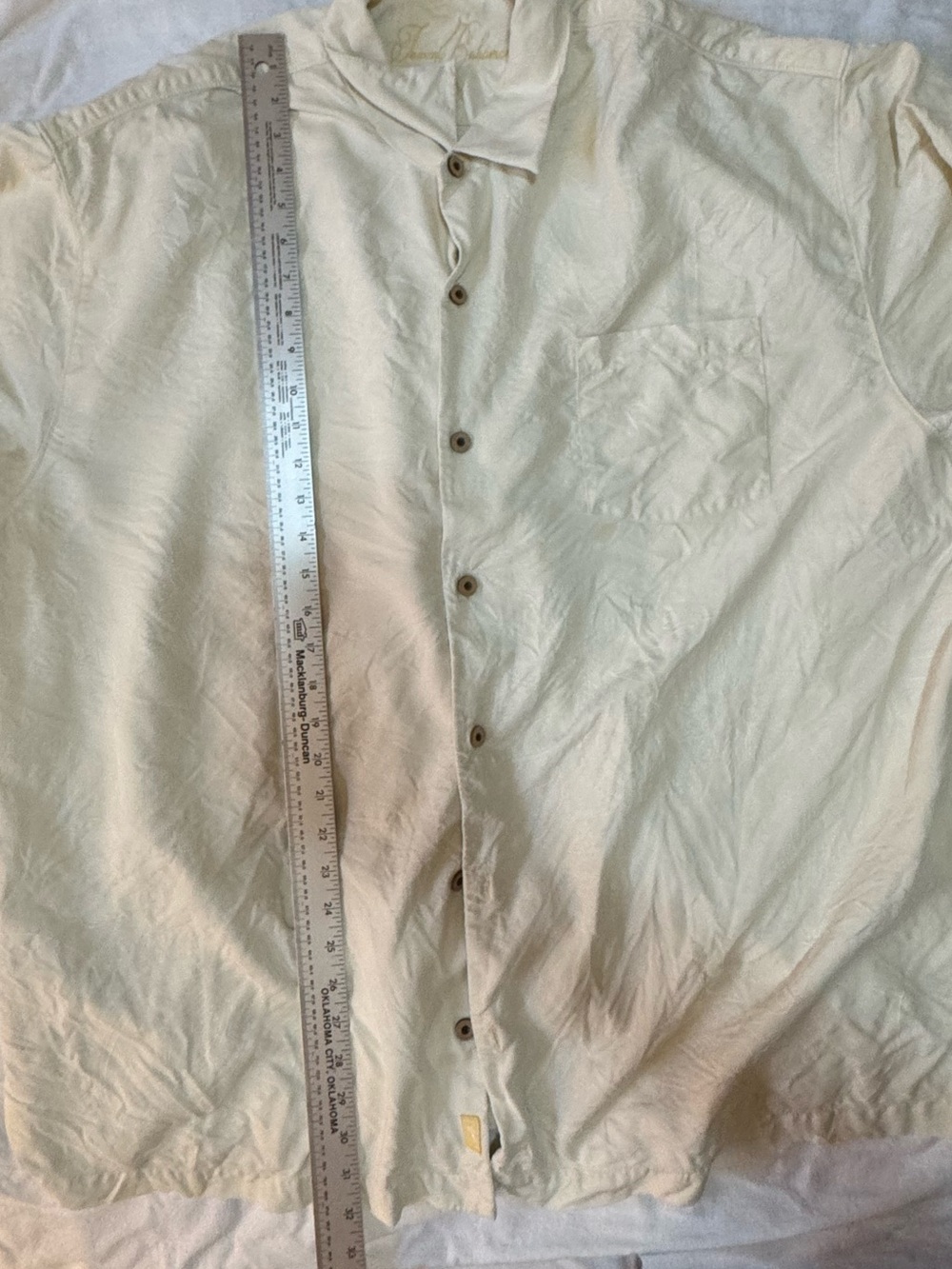 Tommy Bahama 100% Silk Camp Shirt XXL Cream Ivory Short Sleeve - Picture 7 of 9